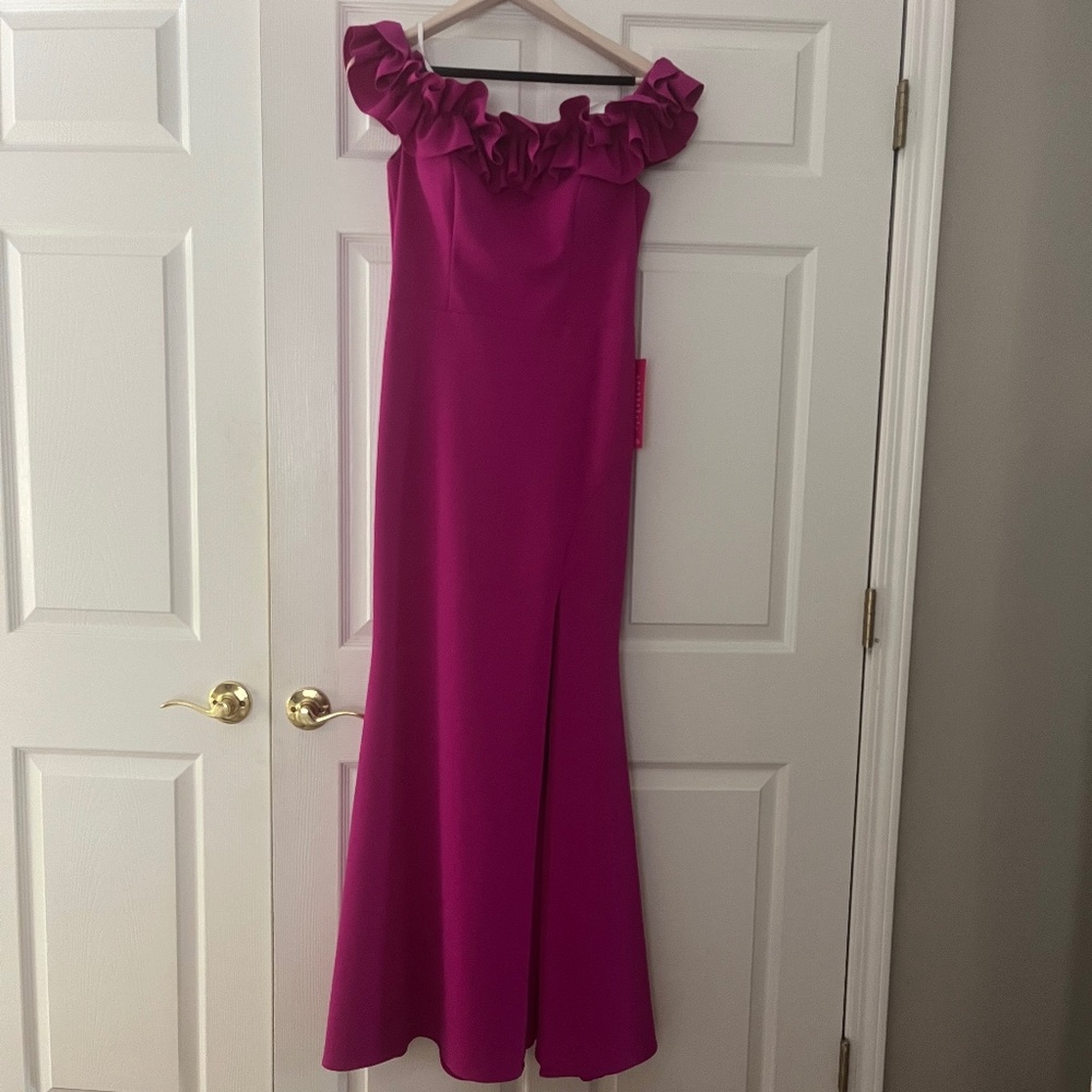 Beautiful long off the shoulder ruffle dress